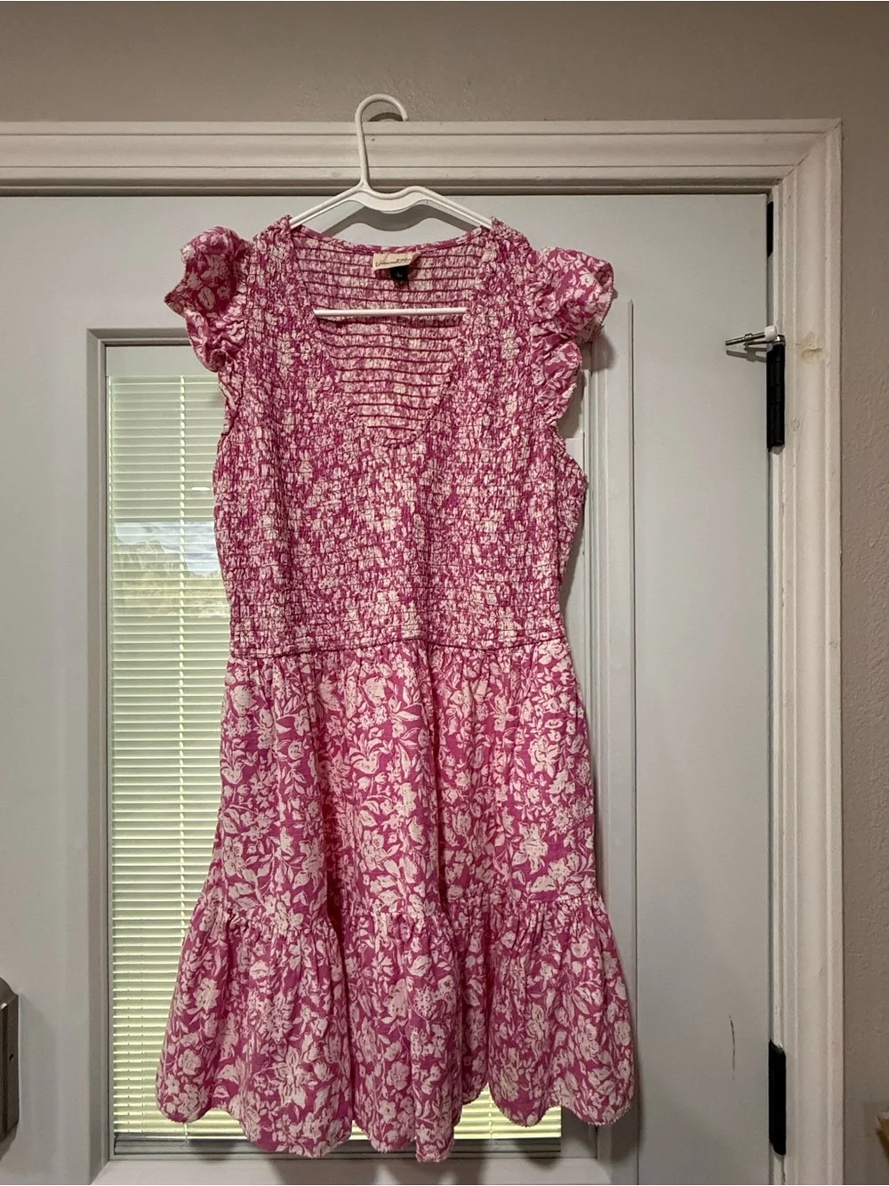 Pink Floral Smocked Women’s Dress